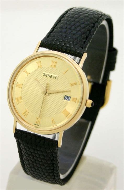 geneve watches mens|geneve 14k men's gold watches.